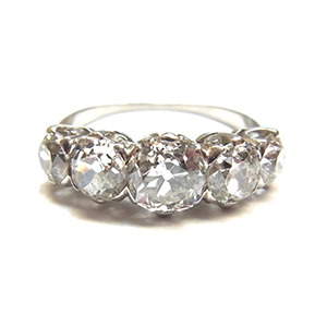 five stone diamond ring