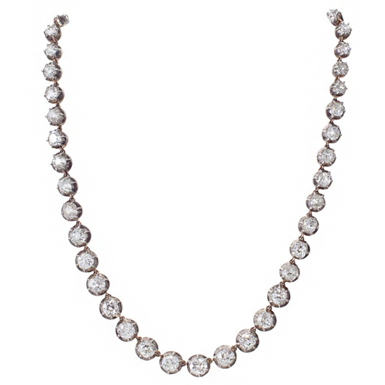 Victorian diamond collet necklace