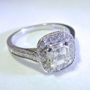 platinum diamond pave set engagement ring