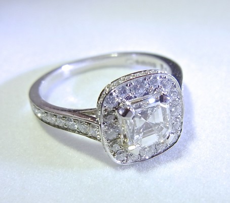 platinum diamond pave set engagement ring