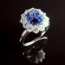 sapphire and diamond cluster ring